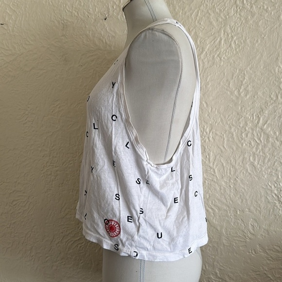 Soulcycle White Scattered Letters Logo Tank Top Small - Picture 3 of 8